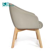Sillas de Recepción para Oficina, Cómodas, con Patas de Madera Maciza, Asiento de Espuma Moldeada de Alta Resiliencia en PU Beige