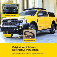Capot de camionnette Ford Ranger, toit surélevé en alliage d'aluminium avec barres transversales de toit, panneau MOLLE personnalisable