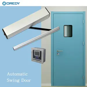 Sensor de puerta abatible automático oredy, materiales de marco de pared de aluminio, motor de puerta abatible para apartamento de hotel