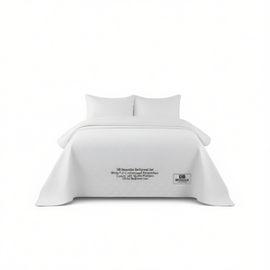 Juego de Cubrecamas Reversibles DB, Blancos, de Poliéster, con Patrón Acolchado, para Uso en Dormitorios - Product Image 1