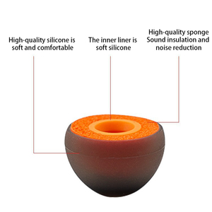 Puntas de oreja de silicona naranja de 4,5mm aptas para auriculares KZ TRN, auriculares de silicona, auriculares, puntas de oreja de espuma viscoelástica - Product Image 4