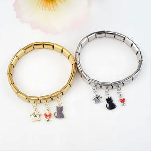 Custom Luxury Non Tarnish 14k 18k Gold Plated 316l Stainless Steel Italian <b>Charm</b> <b>Bracelet</b> <b>Charms</b> for Women - Product Image 2