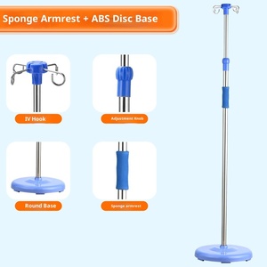 ABS Plastic Five-Legged Wheeled IV Stand, Drip Bottle Rack, Infusion Holder - Product Image 6