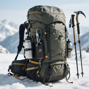 Zaino da trekking 50L accuratamente progettato con telaio interno impermeabile antipioggia e chiusura a cerniera per il campeggio - Product Image 5