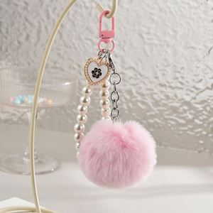 Porte-clés pompon perlé fait main, chaîne de téléphone créative en perles, pendentif mignon pour sac à dos, accessoire pour étudiants, idée cadeau bohème - Product Image 3