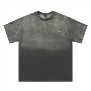 Deux tons Ombre Couleur Hommes T-shirts En Gros Broderie logo Street Wear 2023 t-shirt Conception Personnalisée Vintage Lavage De Luxe - Product Image 4