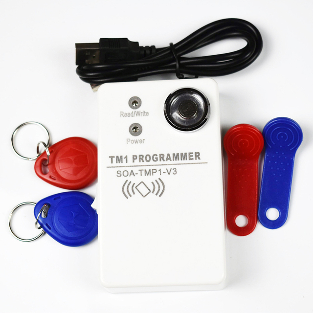 RFID Copier Duplicator Handheld ABS RW1990 TM1990 Ibutton DS-1990A I-Button 125KHz EM4305 T5577 EM4100 Card Reader
