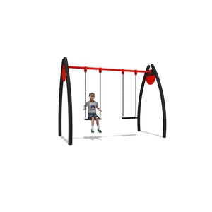 Parque parques infantiles niños Juego de plástico Jardín de acero al aire libre asiento doble columpio para niños - Product Image 1