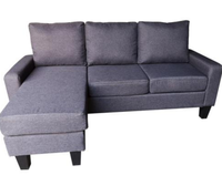 Canapé modulaire en L vert 3 places en velours côtelé avec ottoman mobile, canapé sectionnel en tissu pour salon et appartement