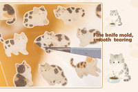 Kawaii-Autocollant en papier autocollant pour chat, décoration de coque de téléphone collage, feuille de papier autocollant étanche