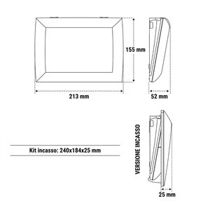 Lampada di Emergenza per Interni, Larghezza 22,5 cm, Profondità 7 cm - Product Image 2