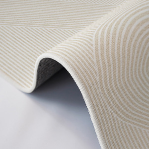 Alfombra Rectangular Jeryl Cream, Moderna, Lavable, Impermeable, Antideslizante, de Color Sólido con Patrones Geométricos para Sala de Estar y Dormitorio - Product Image 3