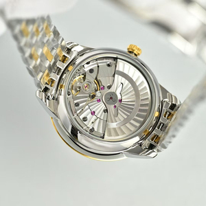 Reloj de Lujo para Hombre, de Calidad Excelente, Dos Tonos, Esfera Dorada y Plateada, Fecha con Agujas, Números Romanos, Mecánico Automático, para Negocios - Product Image 5