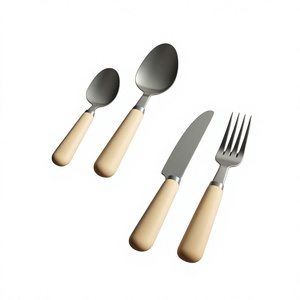 Cuillère en bois fourchette couteau avec conception Simple trou de suspension fin poignée cuillère ensemble couverts ensembles spatule en bois passoire louche - Product Image 6