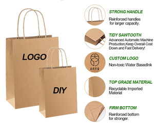 Eco Friendly Custom Logo Customizable <b>Paper</b> Bags with Twisted Handle <b>Paper</b> Bag for Restaurant Takeaway Supermarket Shopping - Product Image 6