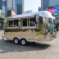 Chariot alimentaire mobile, remorque alimentaire, restaurant mobile pour hot-dogs et café, camion alimentaire en acier inoxydable, camion alimentaire portable avec cuisine complète
