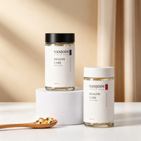 Bouteille en verre transparente de 150 ml et 180 ml, haute et droite, avec bouchon hermétique en ABS, pot de stockage en verre recyclable pour capsules comestibles