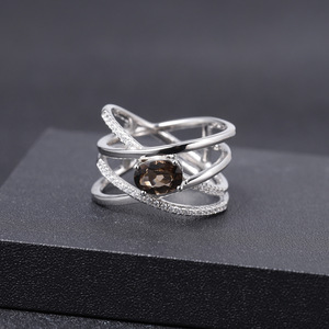 En stock, bague vintage en argent 925 incrustée de cristal de thé, pierre précieuse, pour femme, mariage, haute élégance, vente directe d'usine - Product Image 2