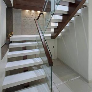 Escalier en métal en forme de U de qualité villa avec marches en bois flottantes et garde-corps en acier, fabrication sur mesure <span class=keywords><strong>par</strong></span> une usine professionnelle - Product Image 5
