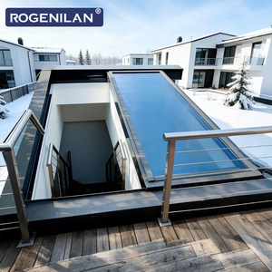 Fenêtre de toit coulissante moderne Rogenilan à isolation thermique, vitrée, résistante aux ouragans, <span class=keywords><strong>en</strong></span> aluminium et verre, avec ouverture électrique - Product Image 6