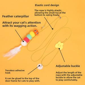 Nuevo Catnip retráctil fieltro gato Teaser varita juguete <span class=keywords><strong>puerta</strong></span> colgante mascota gato juguete-suministros para pájaros - Product Image 4