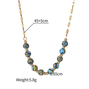 Printemps été Cuba chaîne <span class=keywords><strong>pierre</strong></span> naturelle Simple titane acier Bracelet loisirs <span class=keywords><strong>vacances</strong></span> étanche acier inoxydable bijoux - Product Image 6