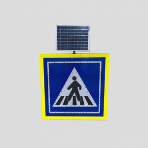 Señal de Cruce Peatonal LED con Energía Solar, 1000 x 1000 x 100 mm, Señal de Precaución de Tráfico Reflectante - Product Image 2