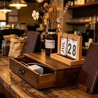 Organisateur de tiroir en bois de noyer avec anse en bronze antique, rangement pour table de chevet, petits objets, décoration, vente en gros directe d'usine