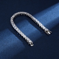 S925 Sterling Silver Four Claws 5mm Full Diamond 5A Zircon Bracelet Ins Design Original Handmade Hip-hop Tennis Bracelet