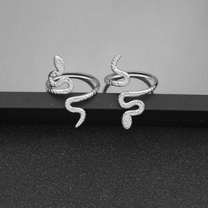 2026 New Simple Niche Design Stainless Steel Snake Shaped <b>Ring</b> Personalized Exaggerated Unisex's <b>Rings</b> Wholesale Jewelry Trendy - Product Image 2