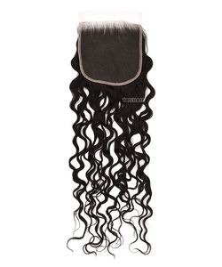 5*5 Extensions de cheveux humains brésiliens Remy non traités vague d'eau HD fermeture à lacet partie libre transparente couleur naturelle - Product Image 3