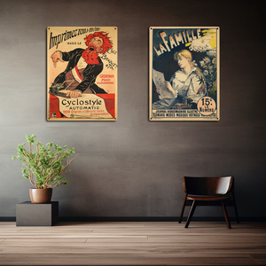 Affiche en métal d'élégance de <span class=keywords><strong>Paris</strong></span> drôle nouveau design d'art mural pour le bureau de club histoire française différente signe de plaque d'étain coloré peint UV - Product Image 2