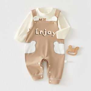 Combinaison à manches longues en coton de classe A pour nourrissons, combinaison en peluche douce, vêtements de printemps pour nourrissons prématurés. - Product Image 2