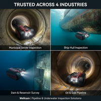 Robot d'inspection de pipeline amphibie IP68, système de traîneau pour égouts municipaux avec sonar radar sous-marin et caméra robot PTZ CCTV