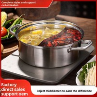 Marmite à fond double en acier inoxydable 304 non revêtue, grande capacité avec fond composite à cinq couches pour cuisinière à induction