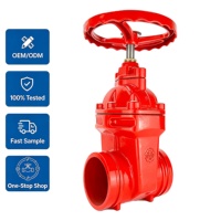 Vanne à opercule flexible à poignée non élévatrice rainurée DN200 PN16 en fonte ductile pour système EPC d'extinction d'incendie