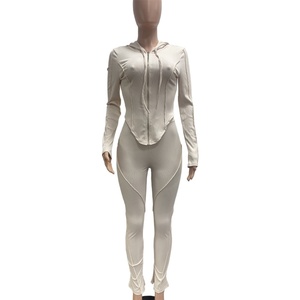 Viviblook ชุดวอร์ม2ชิ้นสำหรับผู้หญิงเสื้อแจ็คเก็ตมีฮู้ดแขนยาวมีซิป Z107ST02ฤดูใบไม้ร่วงฤดูหนาว - Product Image 5