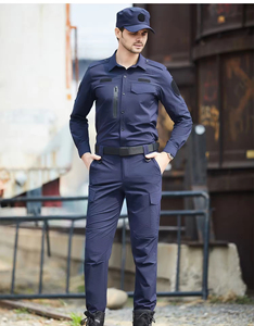 OEM Dịch vụ bán buôn màu xám unisex làm việc mặc sức mạnh thoáng khí vá bảo vệ tuần tra đầy đủ an ninh bảo vệ đồng phục quần áo - Product Image 2