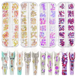 3D Multi Size Glitter Nail Rhinestones Colorful Shiny Stones Nail Decorations Nail Crystal Rhinestones