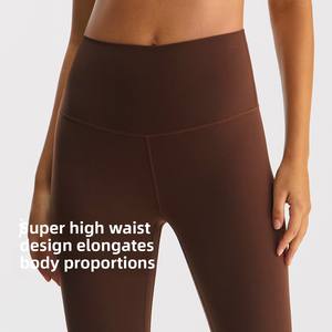 سراويل يوجا نسائية بخصر مرتفع بطول تسعة أعشار للتحكم في البطن ورفع الورك ، مادة جيدة التهوية بالكاد هناك ترفيه رياضي - Product Image 3