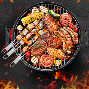 430 Stainless Steel BBQ Skewers Semi Automatic <strong>Barbecue</strong> Fork Reusable Grill Skewer <strong>for</strong> Outdoor <strong>Camping</strong> - Product Image 3