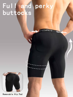 Boxers longs pour hommes avec coussinets rehausseurs de fessiers amovibles, respirants, doux, confortables, élégants, sexy, pour les sorties sportives