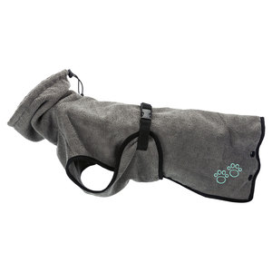 Albornoz de felpa para perros, talla XS, gris, toalla de secado rápido para mascotas - Product Image 3