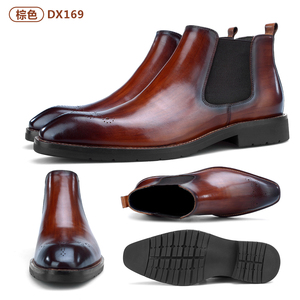 Botas <span class=keywords><strong>Chelsea</strong></span> de piel auténtica hechas a mano para hombre, de alta calidad, a la moda, novedad de <span class=keywords><strong>2020</strong></span> - Product Image 3