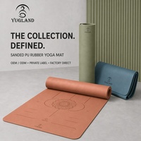 Tapis de yoga en PU sablé Yugaland, 183*68cm, antidérapant, pour l'entraînement et le bien-être