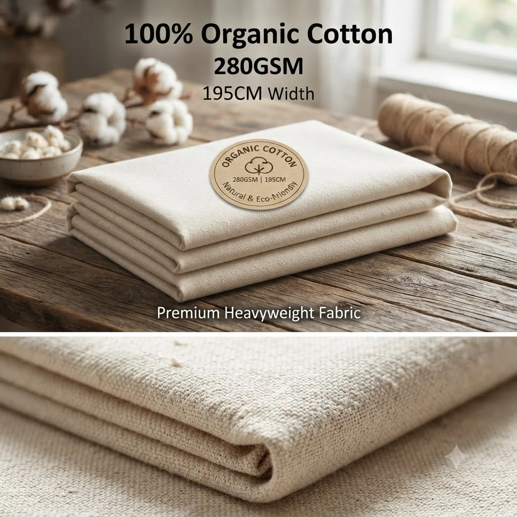 100% Organic Cotton Jersey Fabric 280gsm Very Lightweight Single Jersey Knitted Sheer Fabric for T-shirt & Sportswear