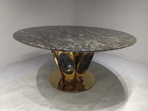 <span class=keywords><strong>Table</strong></span> à manger ronde en marbre bleu de luxe Designers italiens Moderne avec <span class=keywords><strong>table</strong></span> pivotante Meubles Résidences familiales Villas et hôtels - Product Image 1