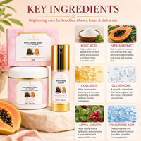 Kit Éclaircissant pour les Taches Sombres du Visage : Savon, Crème et Sérum Blanchissants pour Peau Noire – OEM/ODM, Vente en Gros, Logo Personnalisé