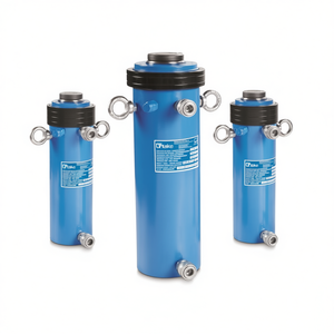 Vérifiez les vérins hydrauliques à double action bleus, vérins hydrauliques industriels pour applications lourdes. - Product Image 2