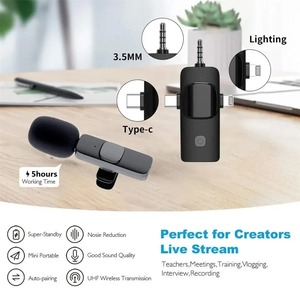 Micrófono Inalámbrico Lavalier 3 en 1 con <span class=keywords><strong>Clip</strong></span> y Conector Tipo C, Cancelación de Ruido para Transmisión en Vivo y Uso en Estudio Musical - Product Image 2